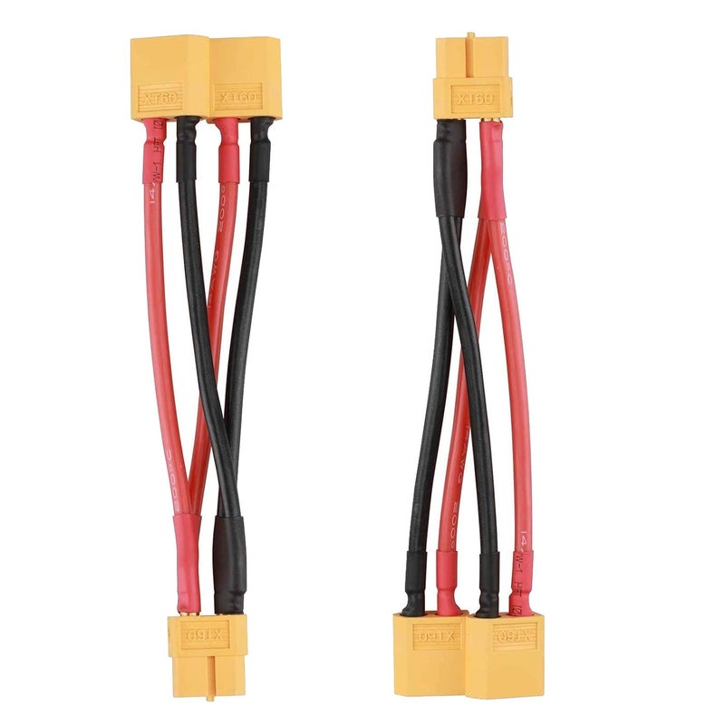 LINSYRC 3pcs XT60 Plug Parallel Battery Connector Cable 2-Males to 1-Female Adapter Splitter Y-Harness for DJI Phantom RC Mode Helicopter Quadcopter - Image 2
